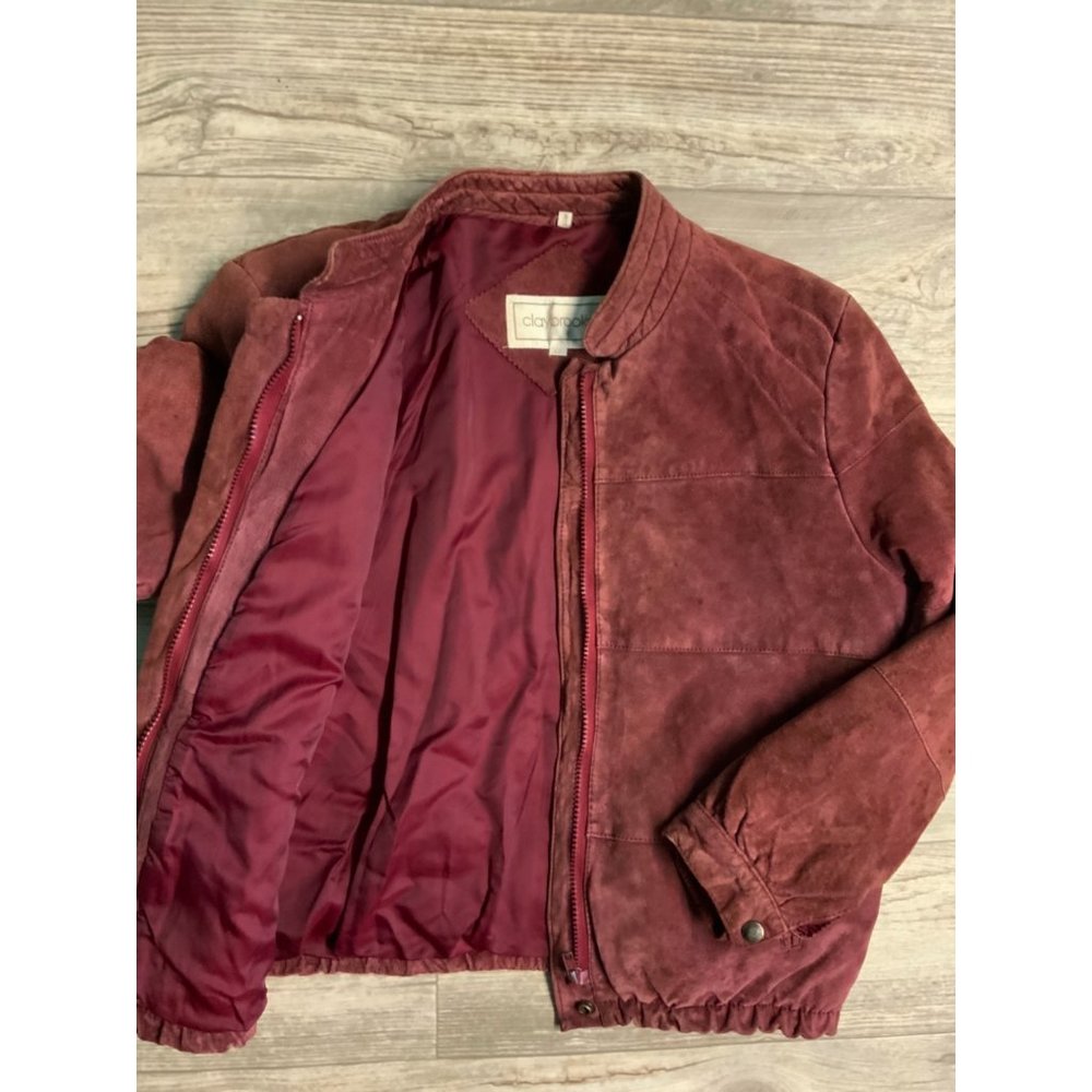 Women’s Vintage genuine Leather Bomber Jacket Size 12 Large - Picture 5 of 6